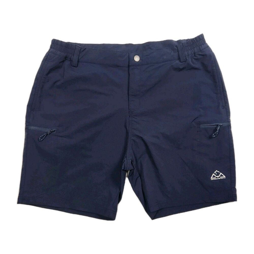 Outdoor Sports Hiking Shorts Mens XL Navy Zip Pockets Fishing Camping Outdoors